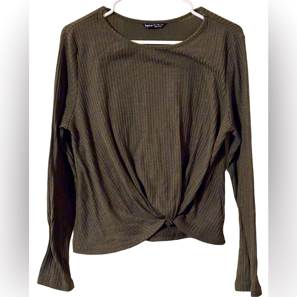 SHEIN - Women’s Long Sleeved Knotted Ribbed Shirt* NWOT